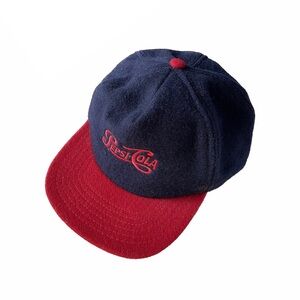 Vintage Pepsi Cola Felt Type Material Hat Red/Blue Snapback Hat Made in USA